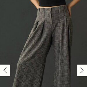 Maeve Gray Plaid Wide Leg Pants
